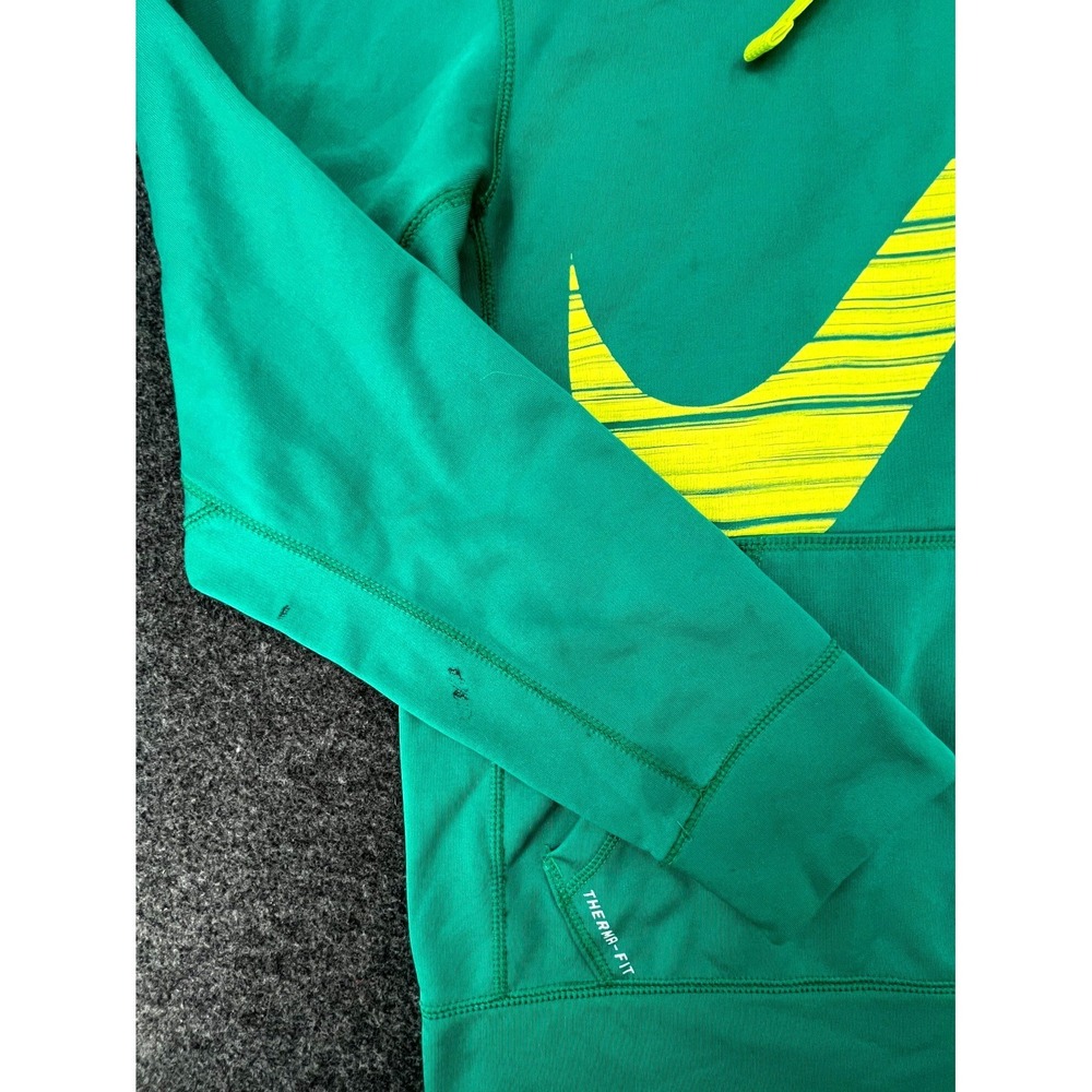 Nike Therma Fit Oversized Hoodie Mens Small Green Swoosh Logo Lined Athletic - Picture 4 of 12